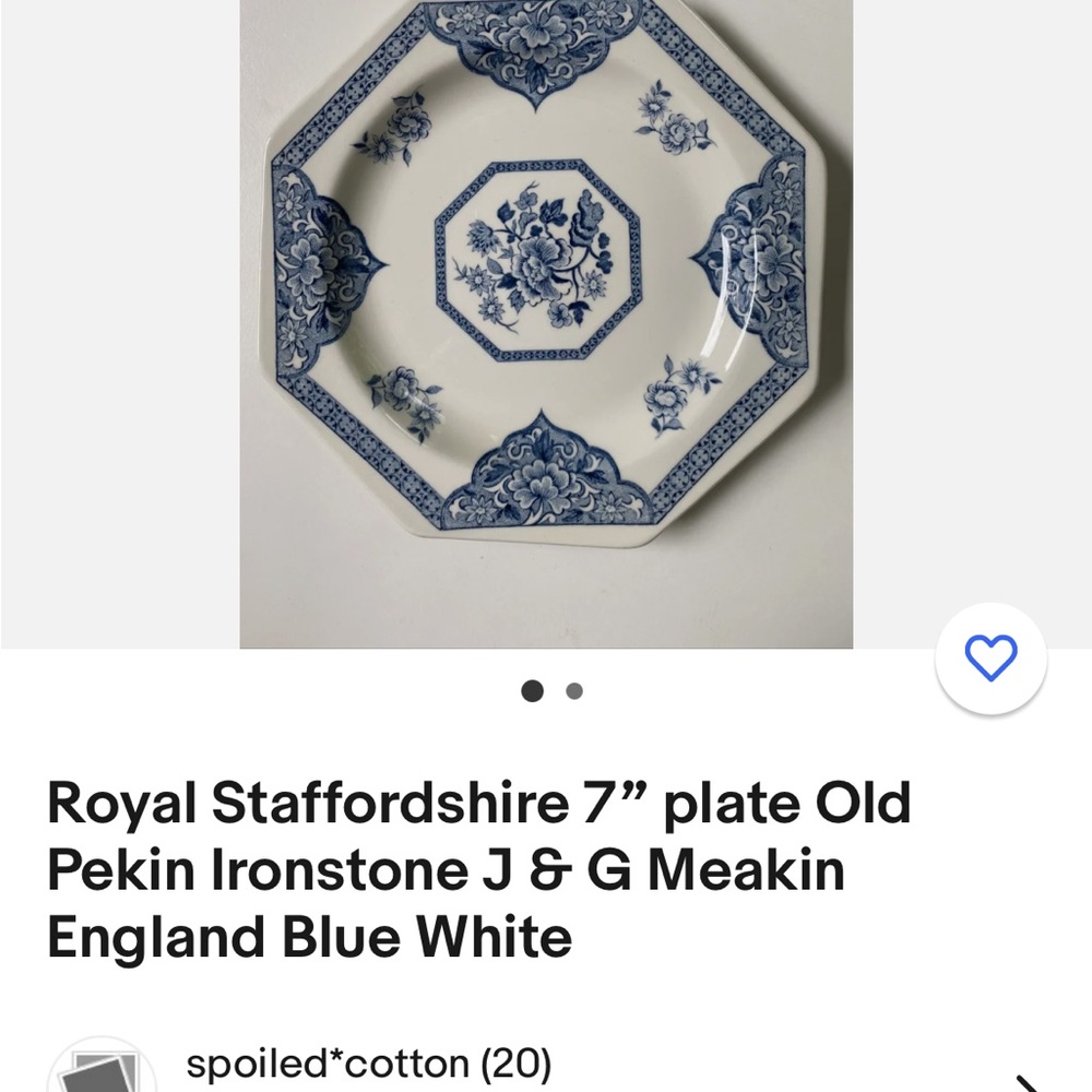 Royal Staffordshire Old Pekin Ironstone J&G Meakin England 7” plate - Picture 5 of 6